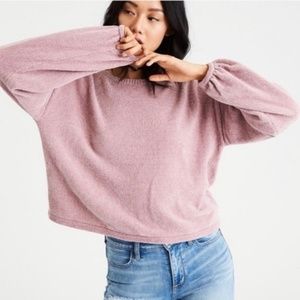 AEO Soft Long Sleeve Chenille Crop Top